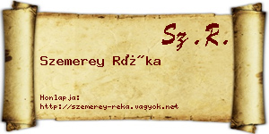 Szemerey Réka névjegykártya